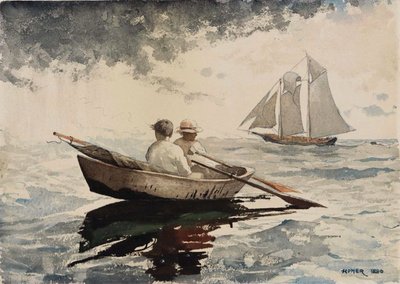 Zwei Jungen rudern, Gloucester von Winslow Homer